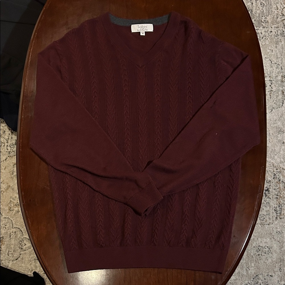 ✅Turnbury Extra-Fine Merino Wool Men's V-Neck Sweater